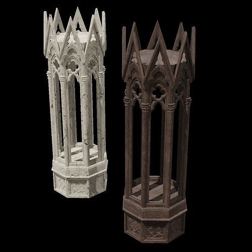 Gothic Pedestal 3D model