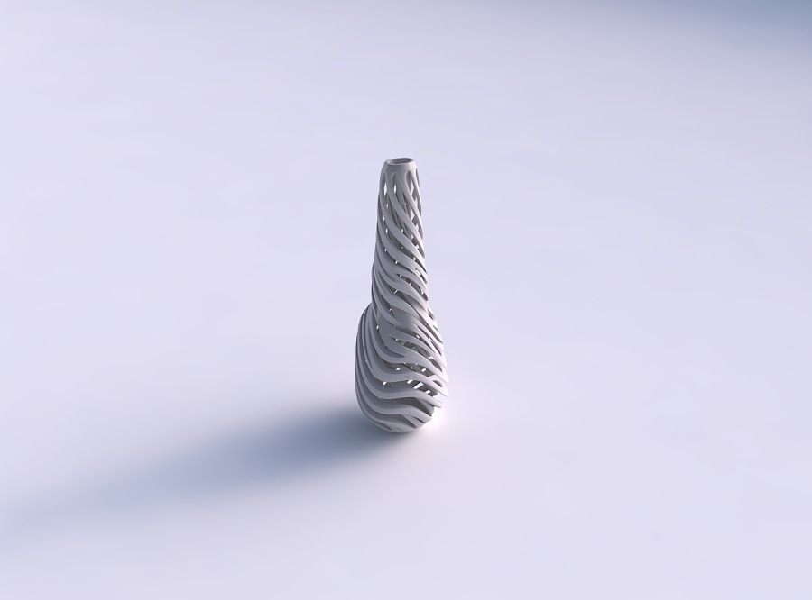 Vase twist taper slim with intertwining lines very twisted an...