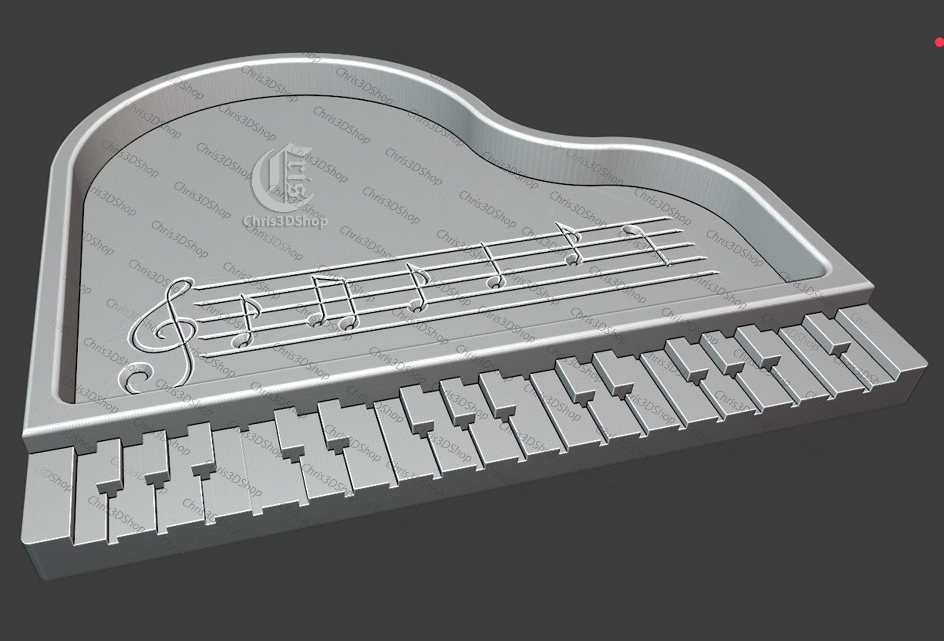 3D STL file and vector files for CNC and 3d Printers Piano Tray 3D model_2