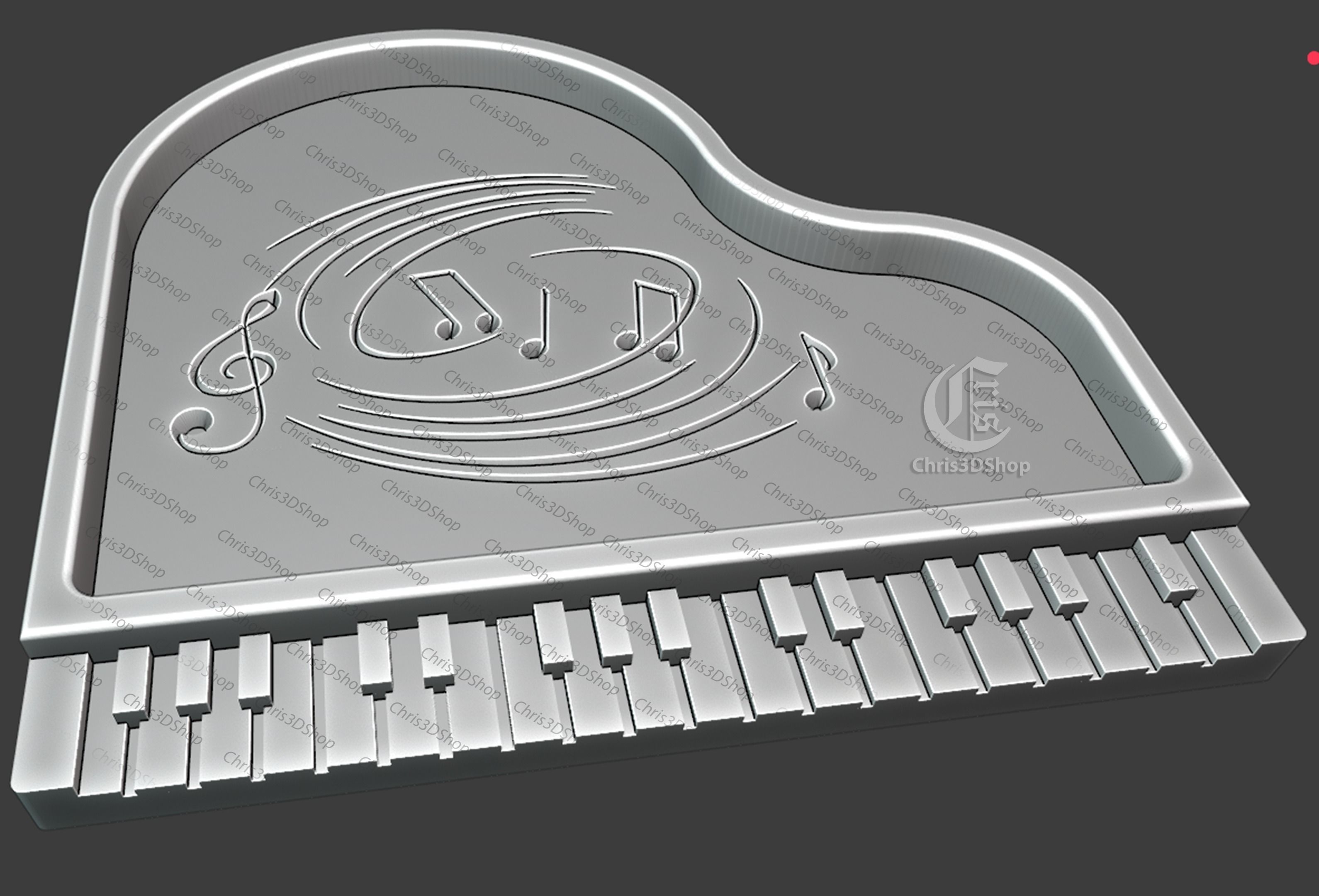 3D STL file and vector files for CNC and 3d Printers Piano Tray 3D model_1