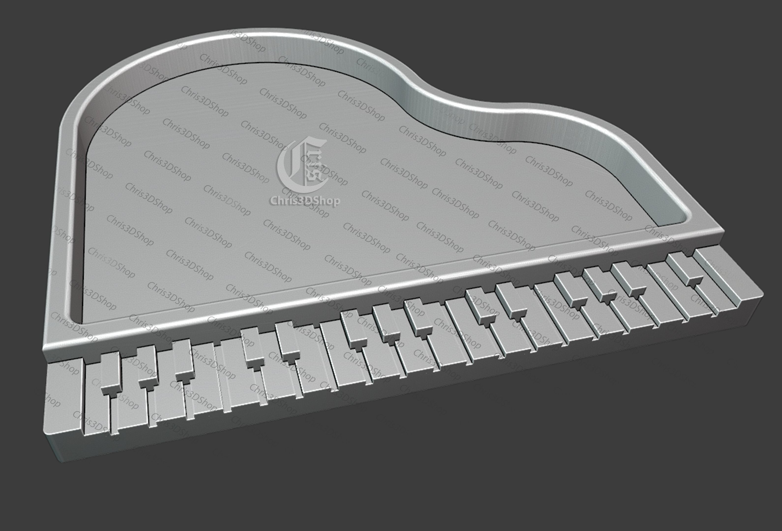 3D STL file and vector files for CNC and 3d Printers Piano Tray 3D model_3