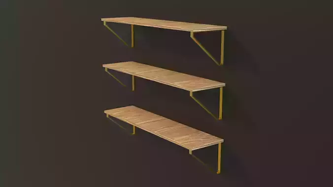 Shelf wooden with metal frame