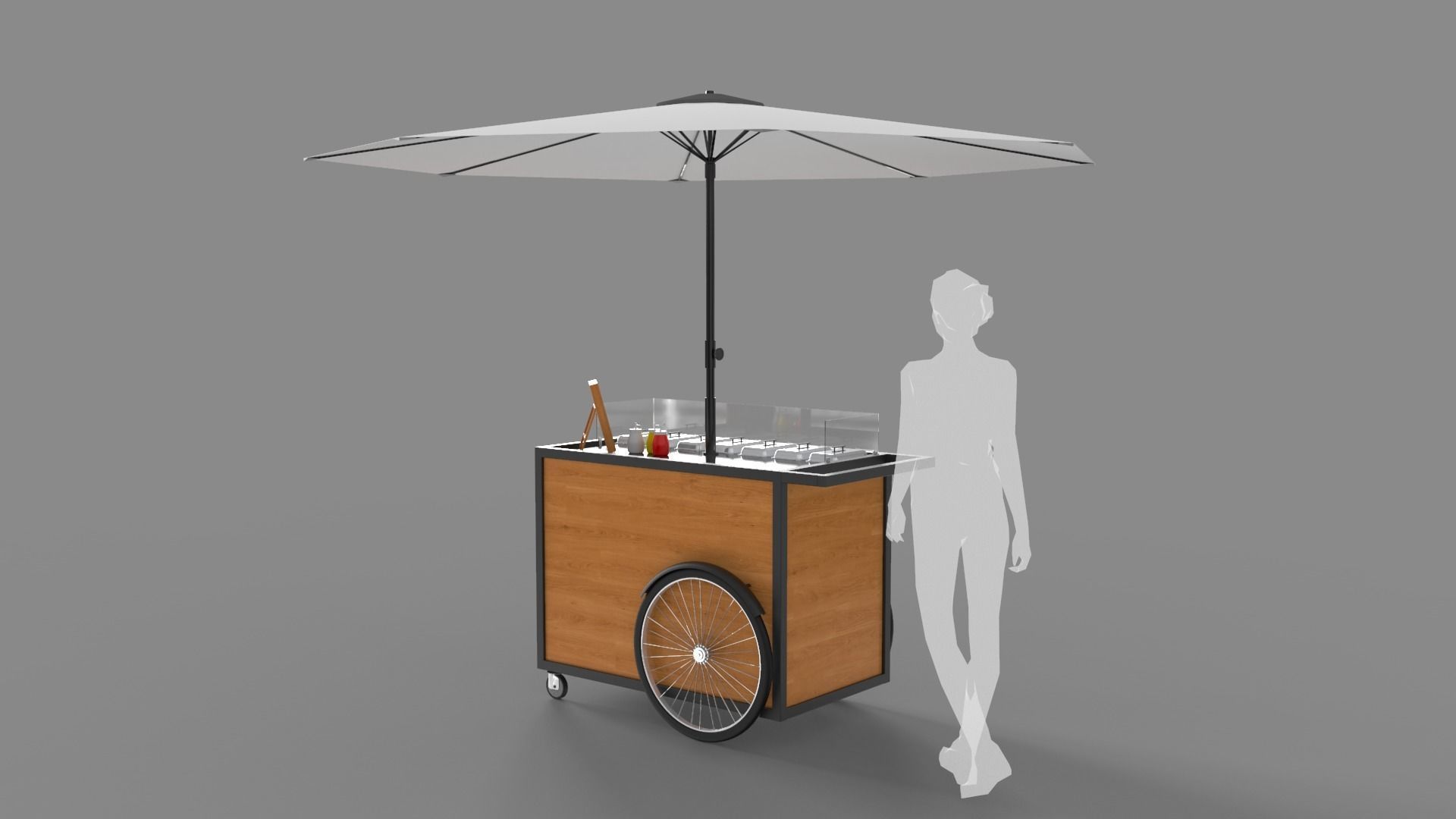 Food Stand - Cart 3 3D model_6