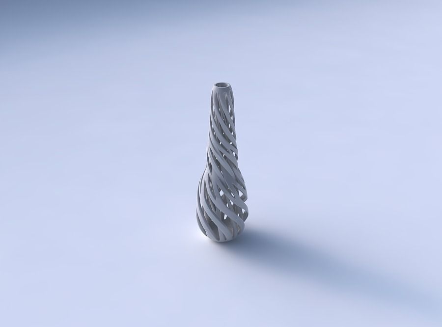 Vase twist taper slim with intertwining lines twisted and tap... 3D print model_3