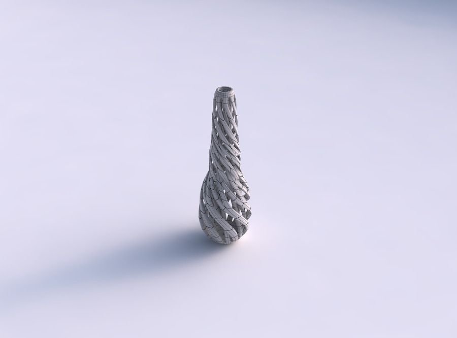 Vase twist taper slim with intertwining lines twisted and tap... 3D print model_5