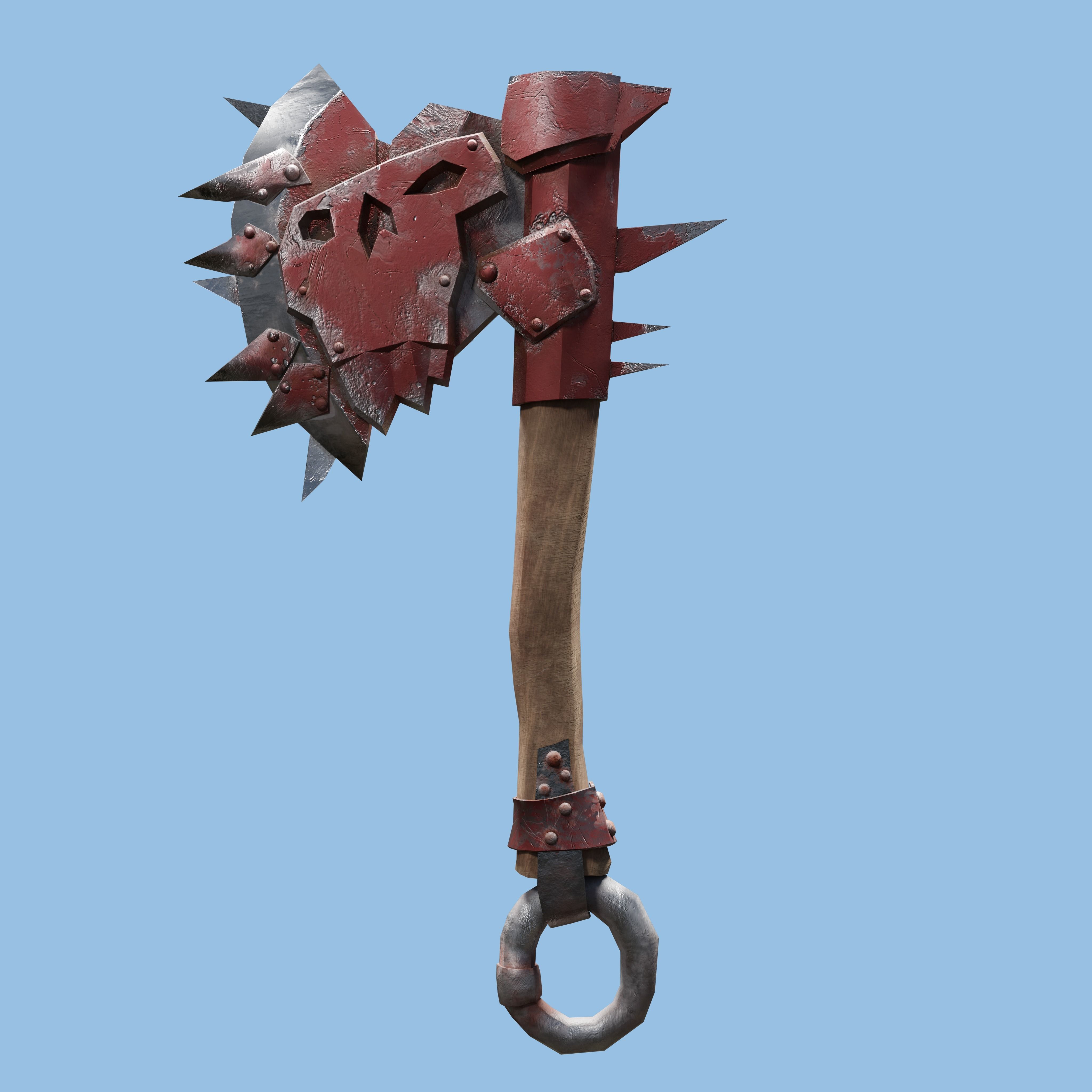 Ork Axe Low-poly 3D model_2