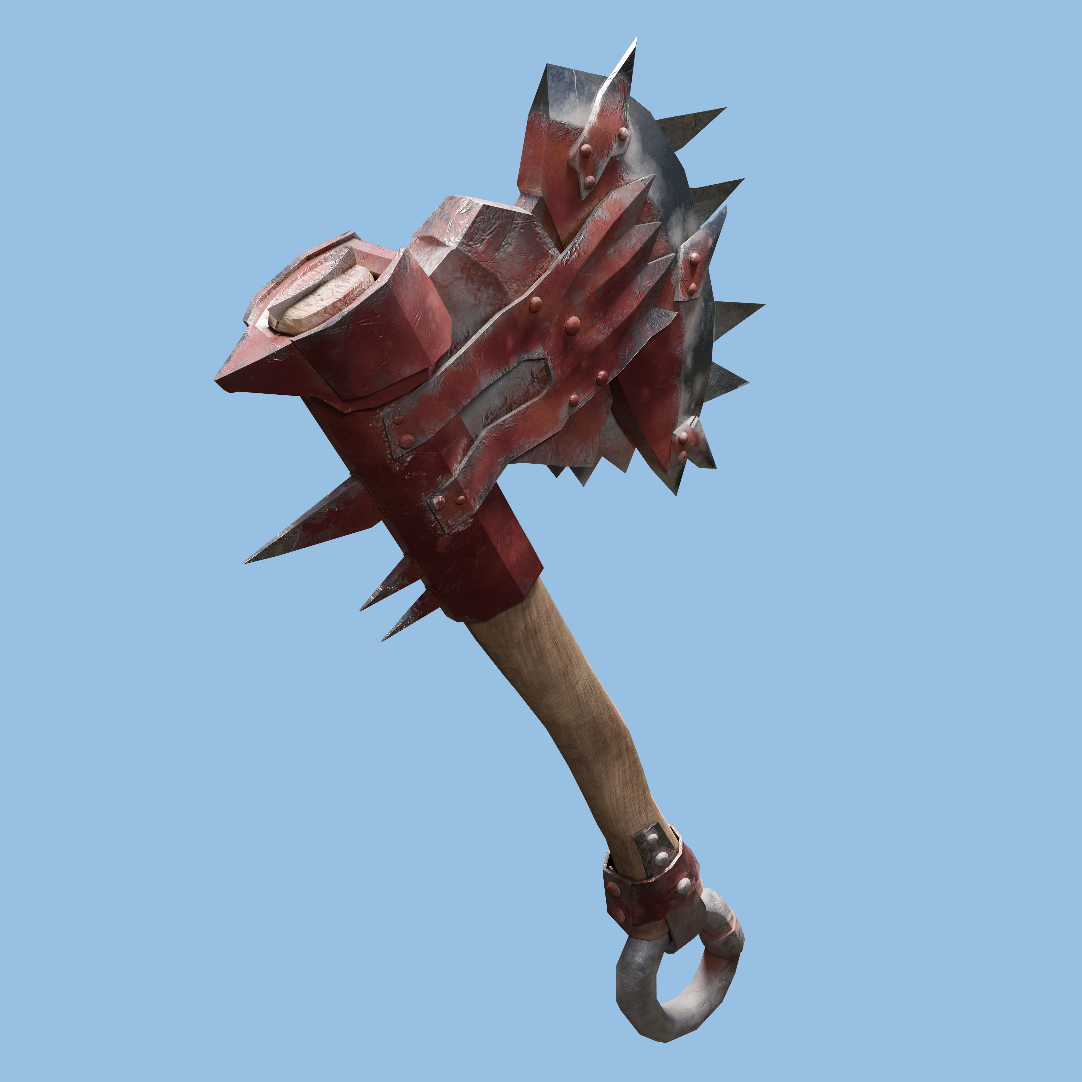 Ork Axe Low-poly 3D model_5