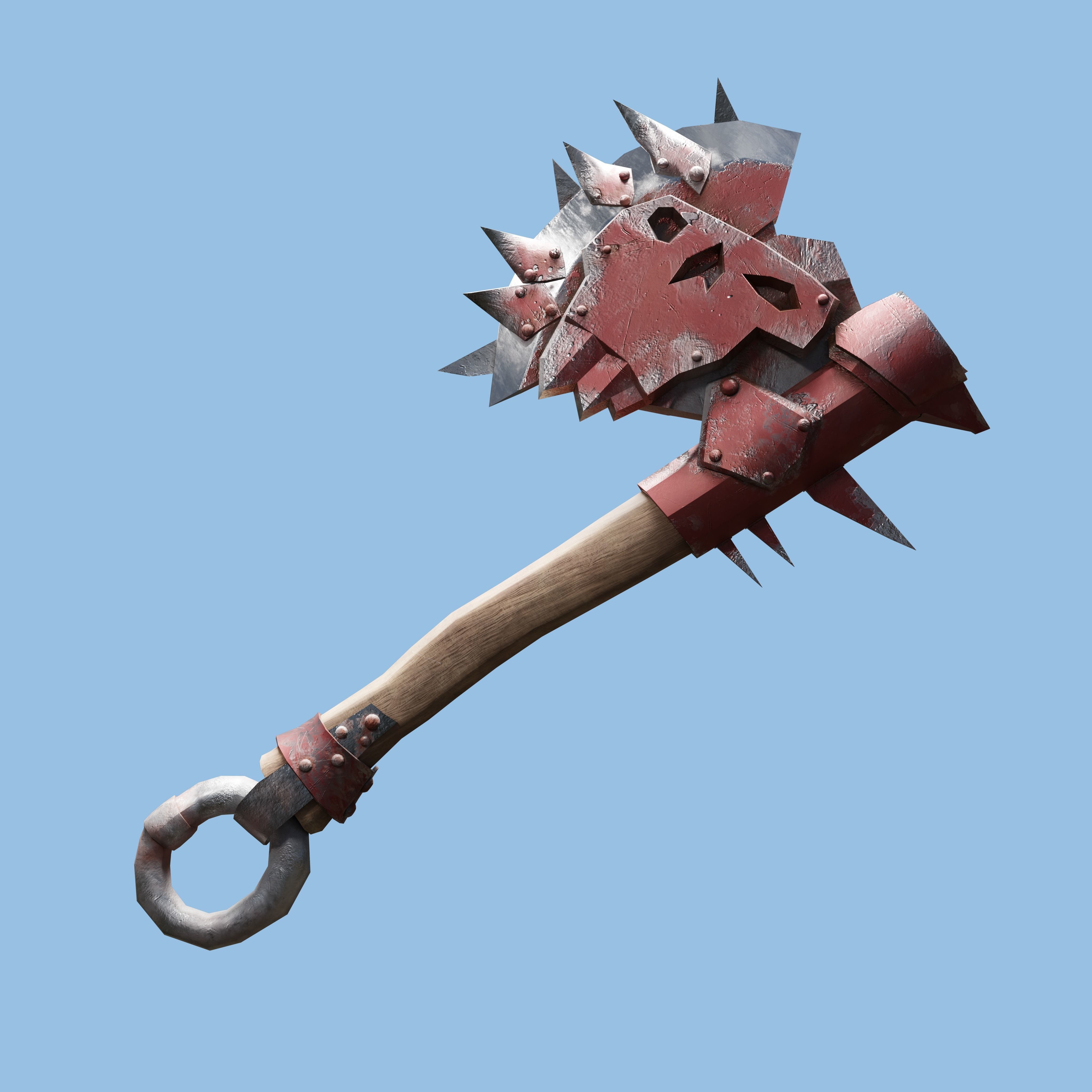 Ork Axe Low-poly 3D model_3