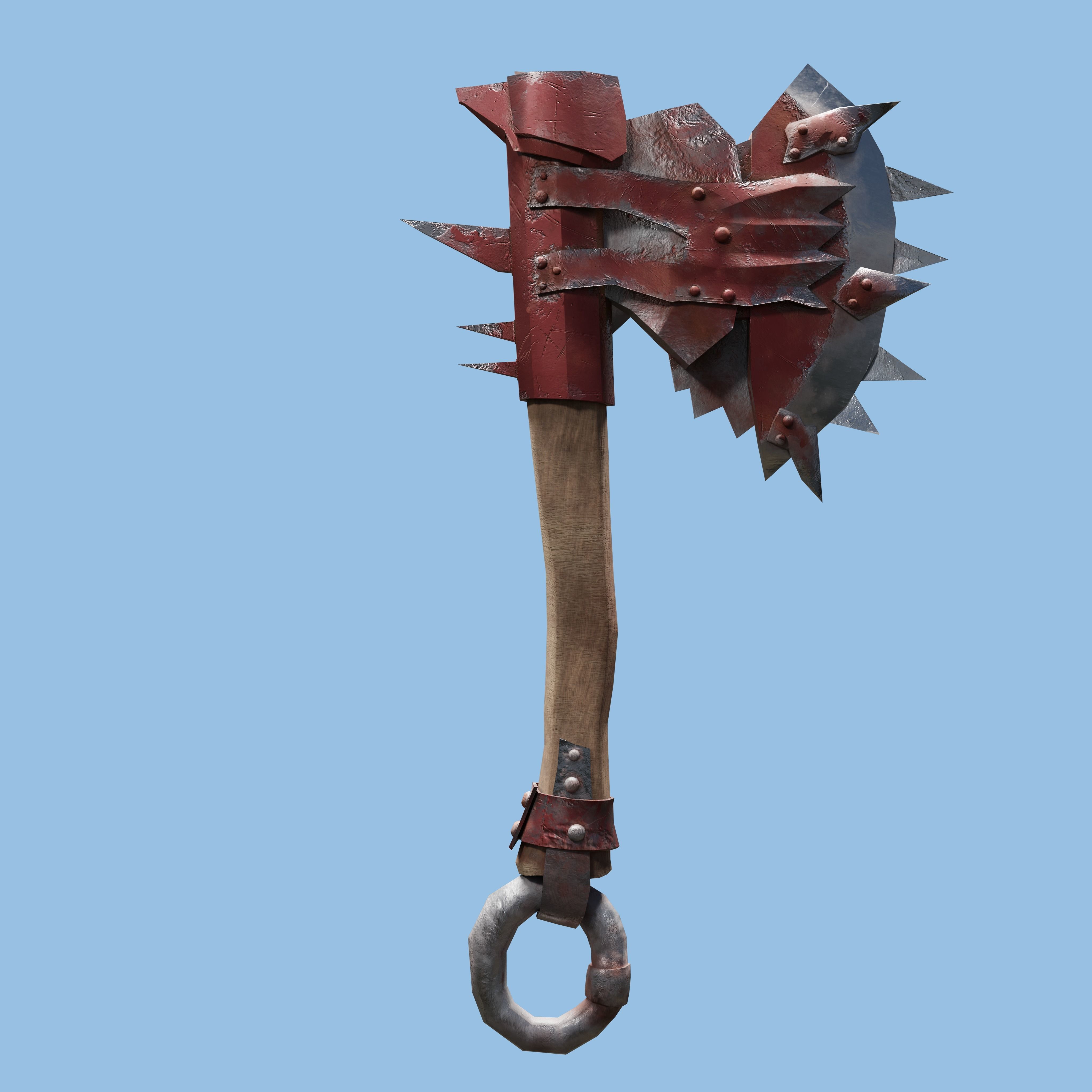 Ork Axe Low-poly 3D model_6