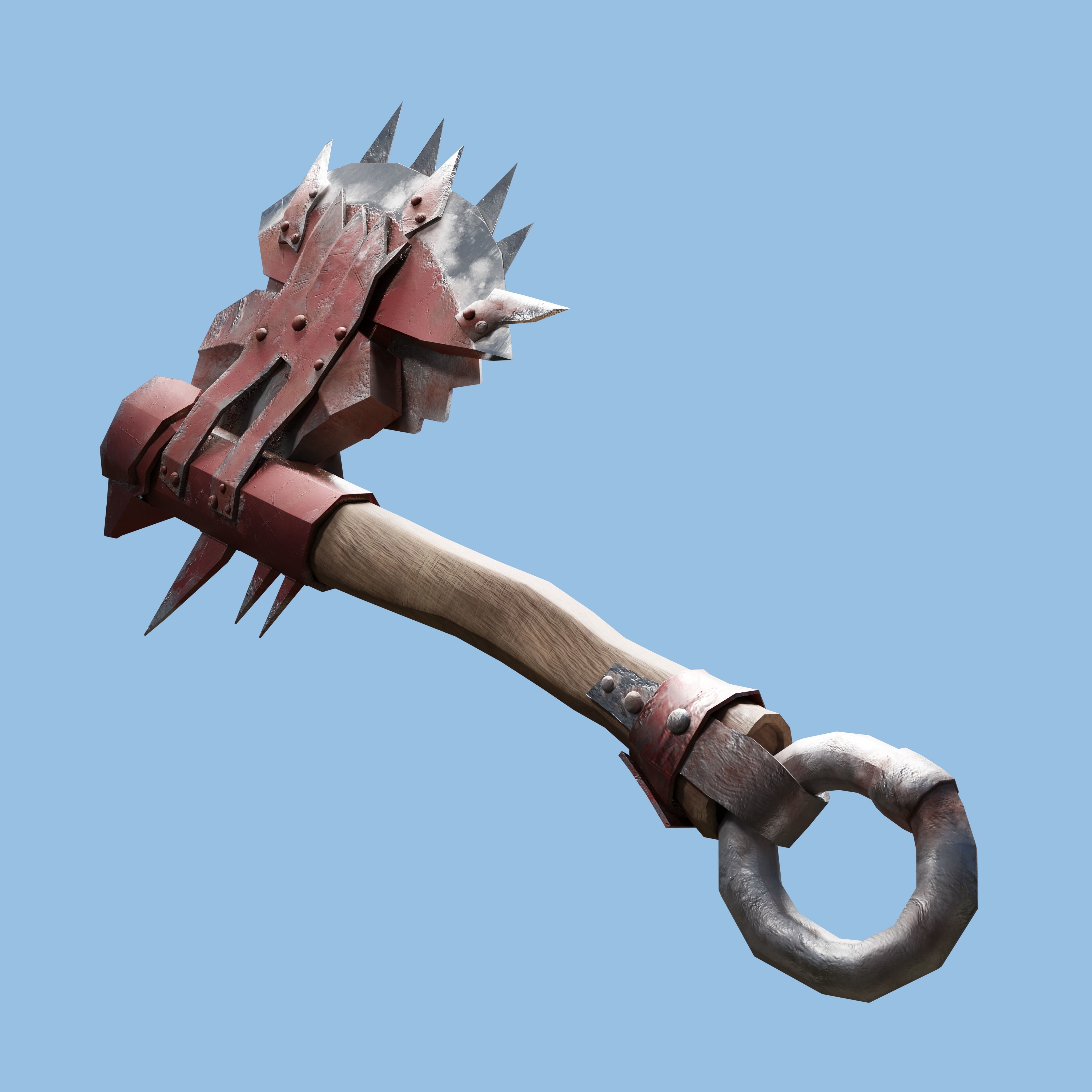 Ork Axe Low-poly 3D model_4