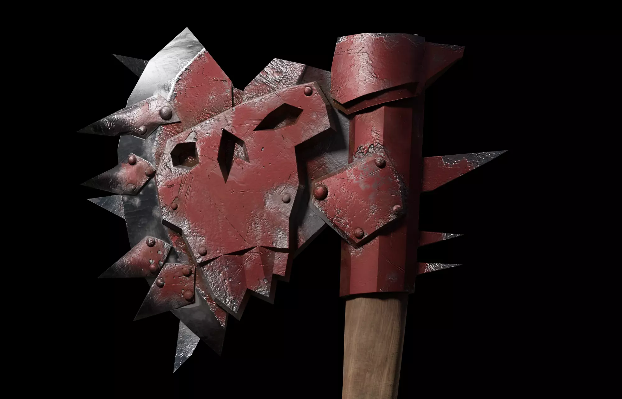 Ork Axe Low-poly 3D model_0