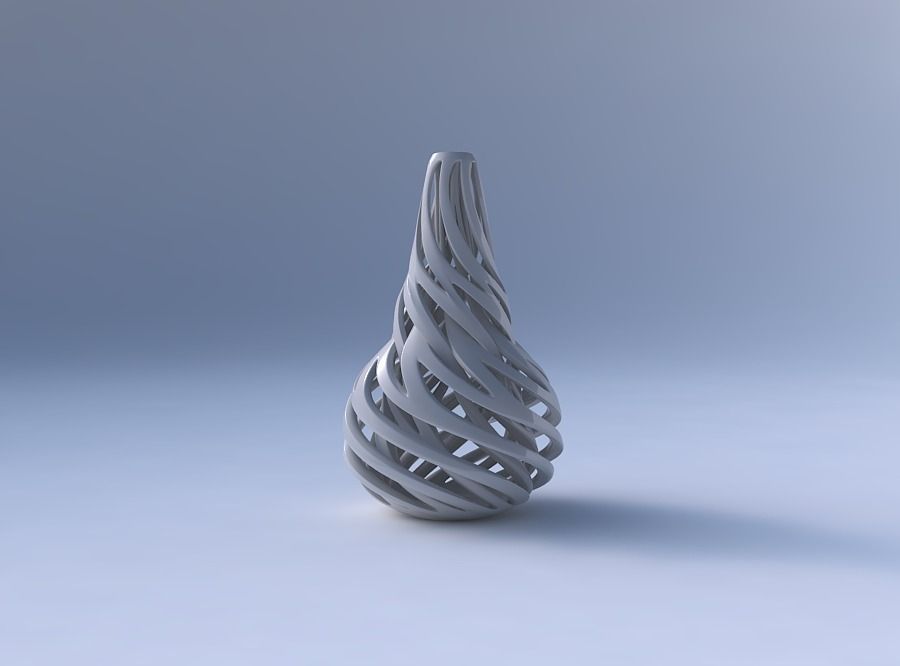 Vase twist taper slim with intertwining lines twisted and tap... 3D print model_4