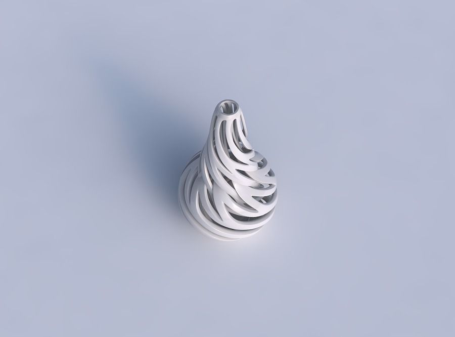 Vase twist taper slim with intertwining lines twisted and tap... 3D print model_1