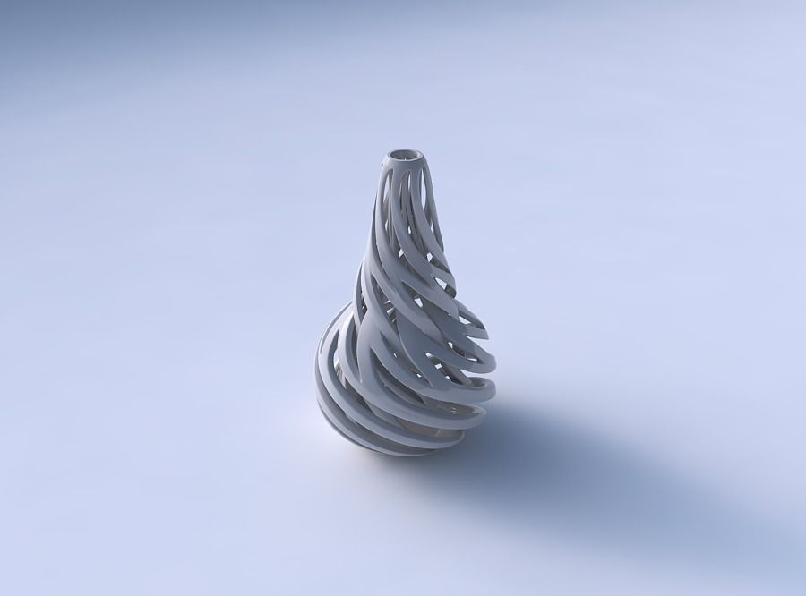 Vase twist taper slim with intertwining lines twisted and tap... 3D print model_3