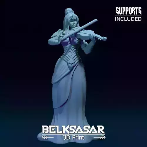 Girl Bard Necromancer 3D print model