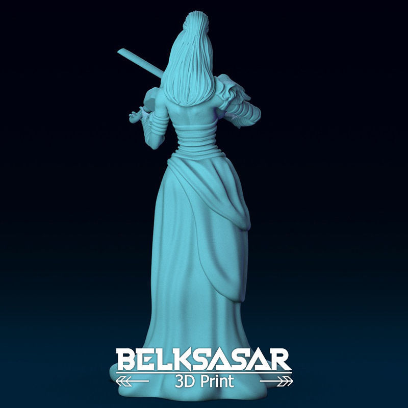 Girl Bard Necromancer Topless 3D print model_4