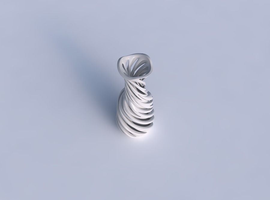 Vase thin neck with intertwining lines very twisted wavy 3D print model_1