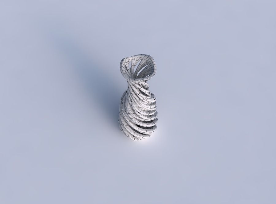 Vase thin neck with intertwining lines very twisted wavy 3D print model_6