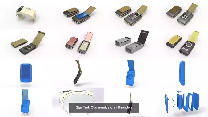 Star Trek Communicators 3D Model Collection