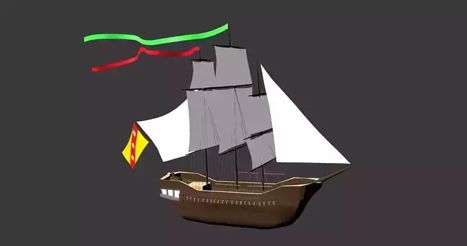 Sailing Ship Low-poly 3D model
