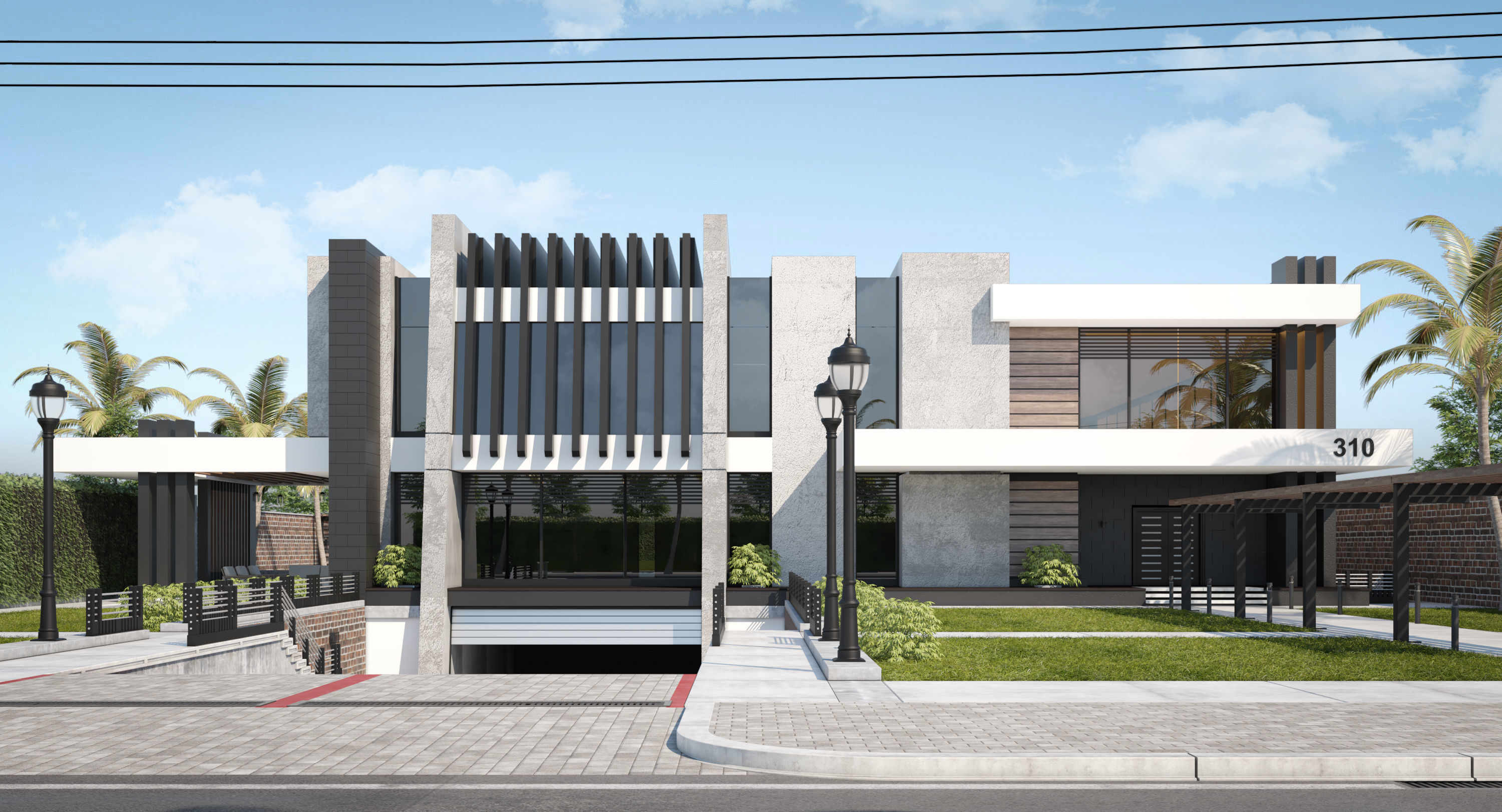 Modern House 01 - villa 3D model 3D model Free 3D model_6