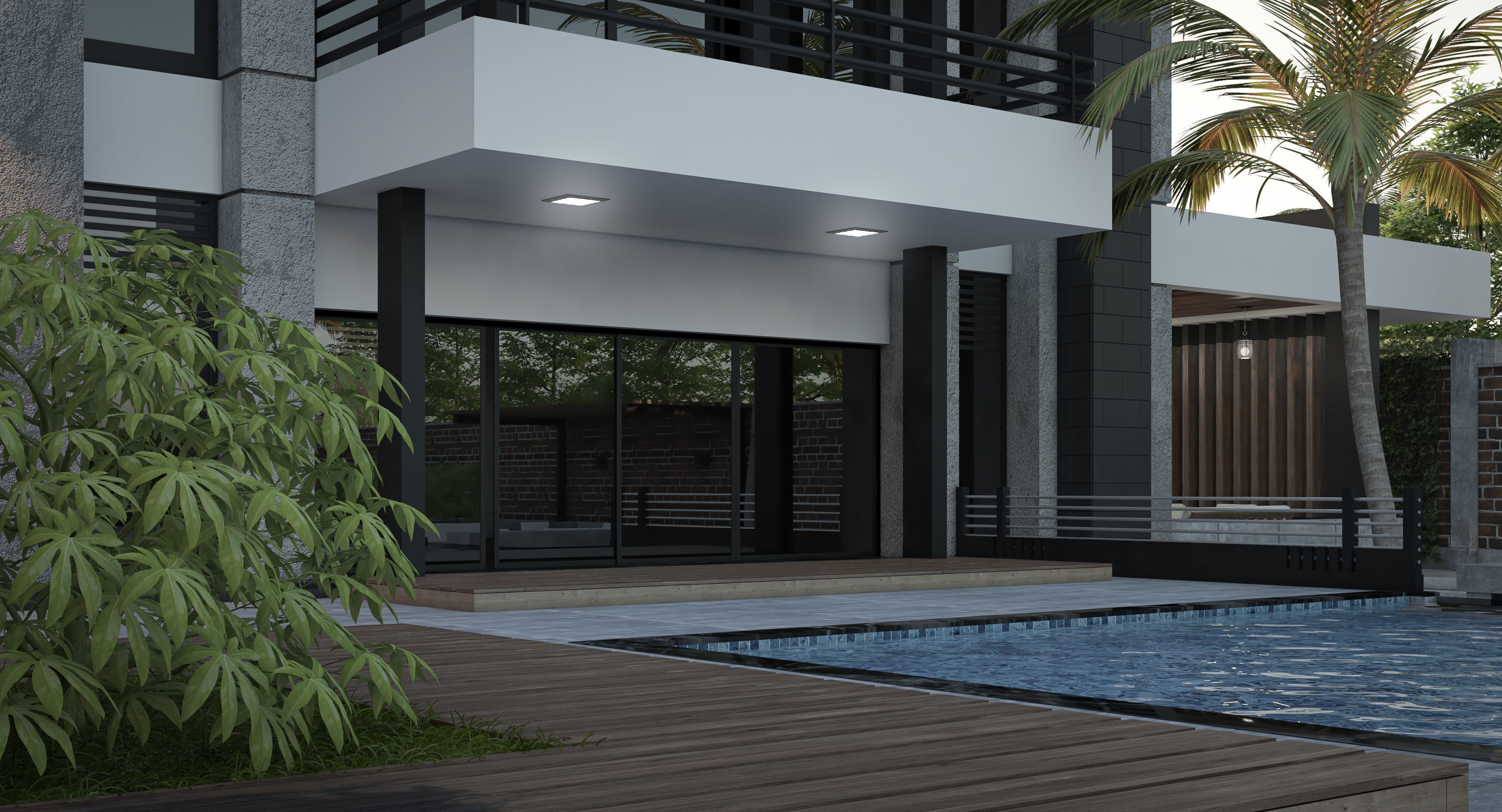 Modern House 01 - villa 3D model 3D model Free 3D model_2