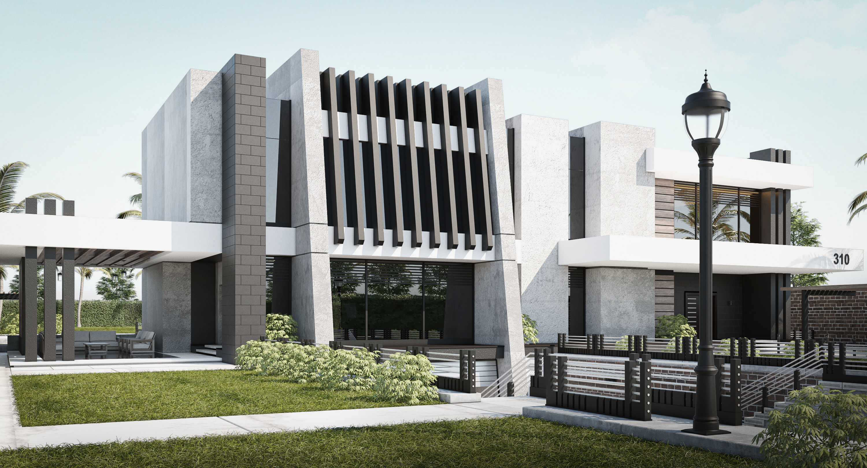 Modern House 01 - villa 3D model 3D model Free 3D model_8