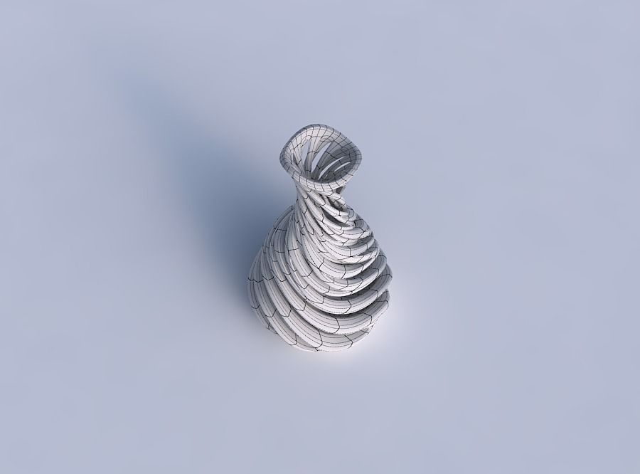 Vase thin neck with intertwining lines very twisted and taper... 3D print model_6
