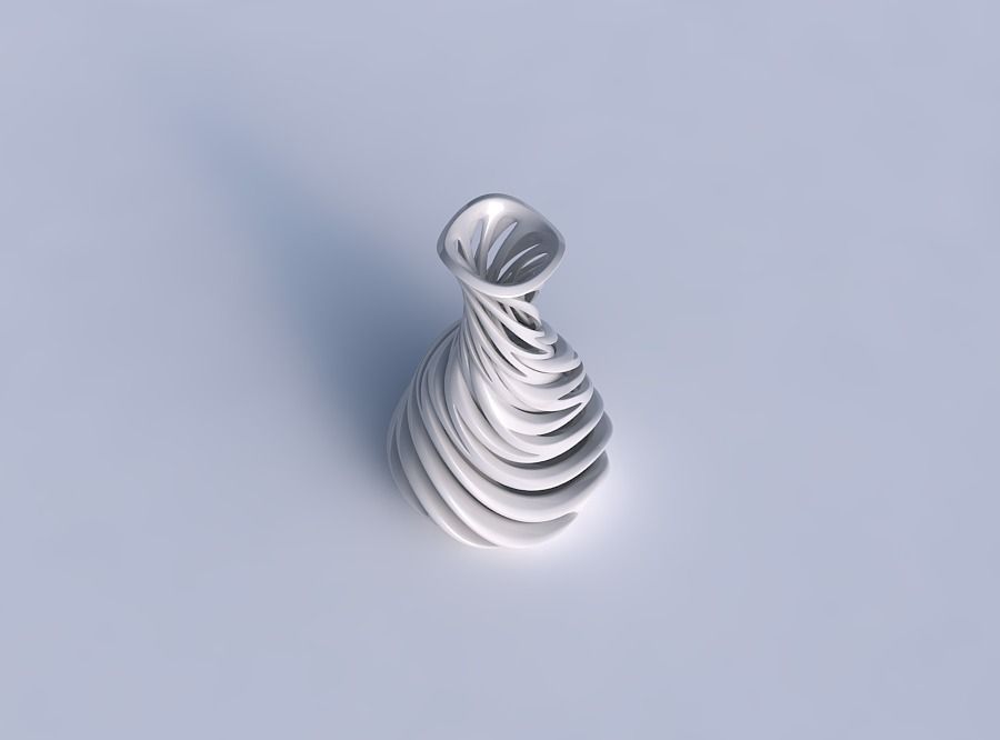Vase thin neck with intertwining lines very twisted and taper... 3D print model_1