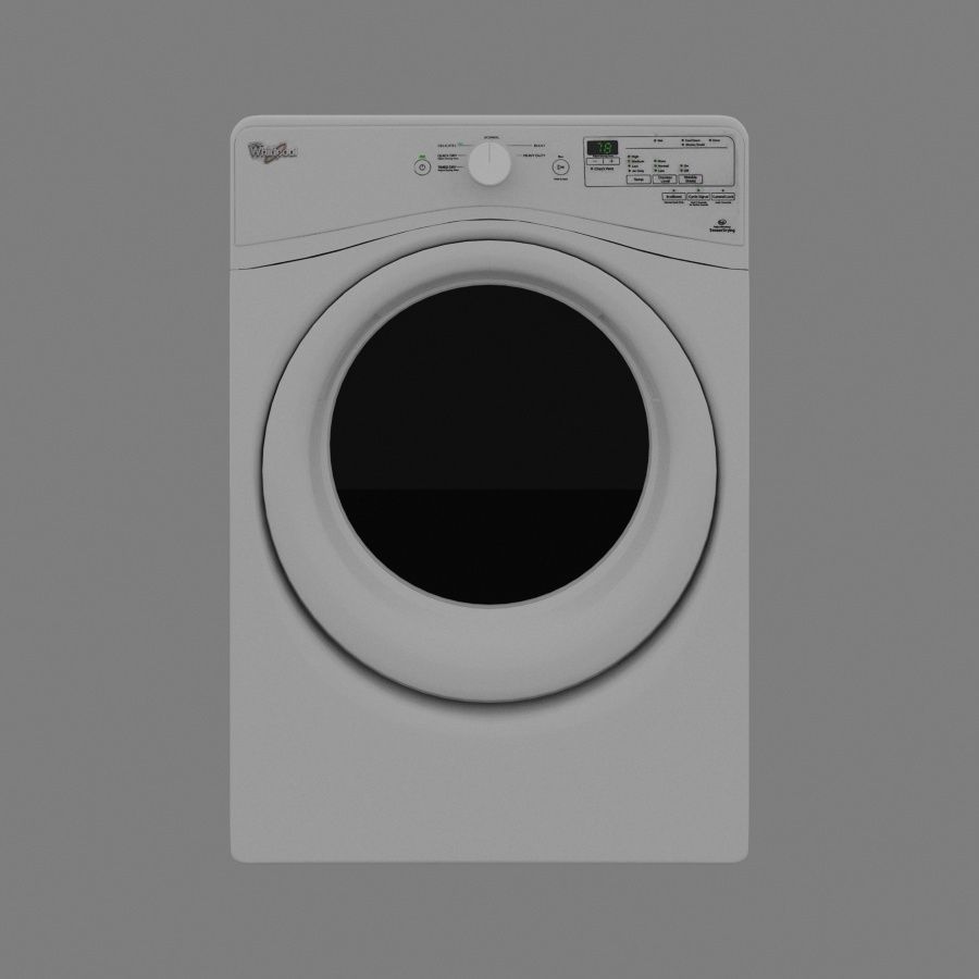 Washing and dryer machine Low-poly 3D model_9