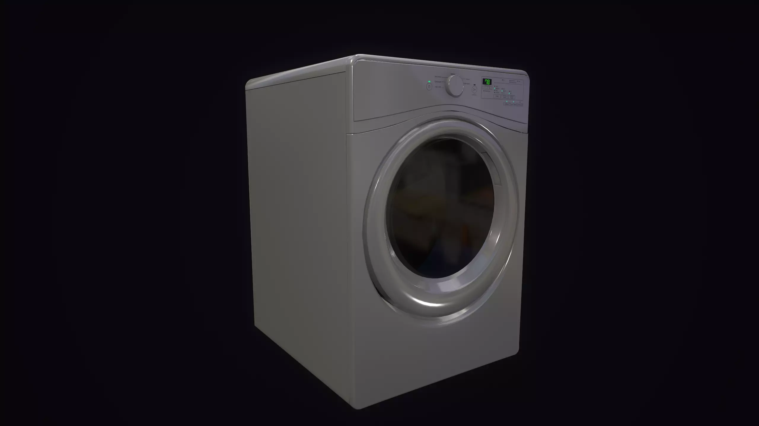 Washing and dryer machine Low-poly 3D model_0