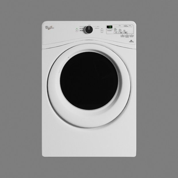Washing and dryer machine Low-poly 3D model_7