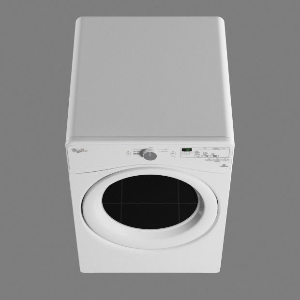 Washing and dryer machine Low-poly 3D model_8