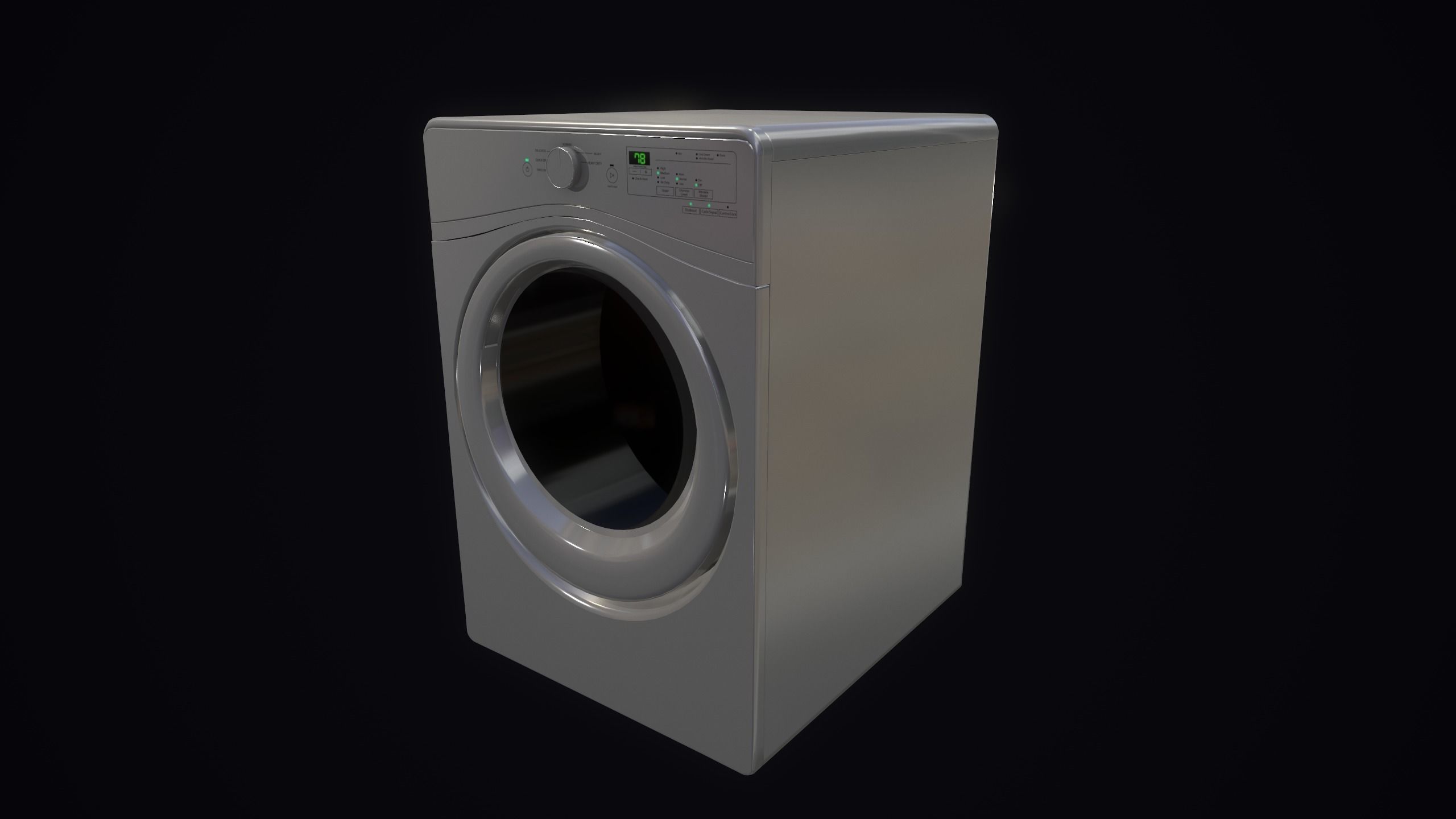 Washing and dryer machine Low-poly 3D model_2