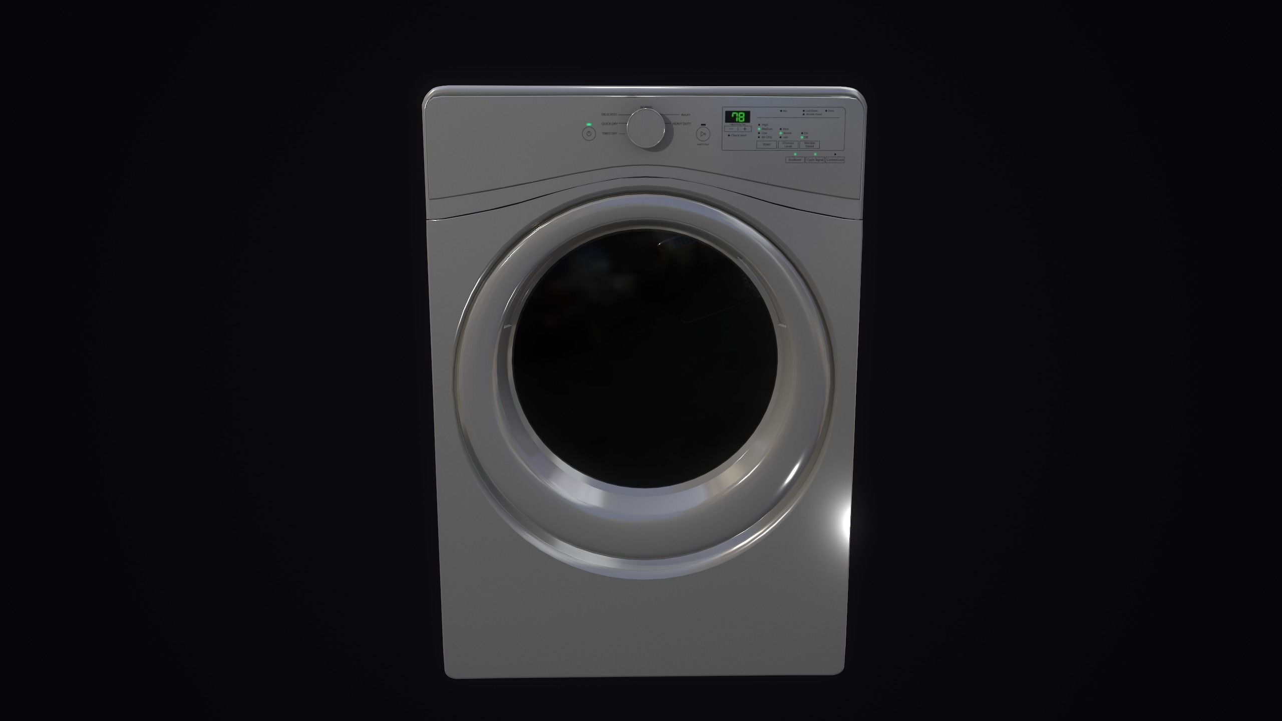 Washing and dryer machine Low-poly 3D model_3