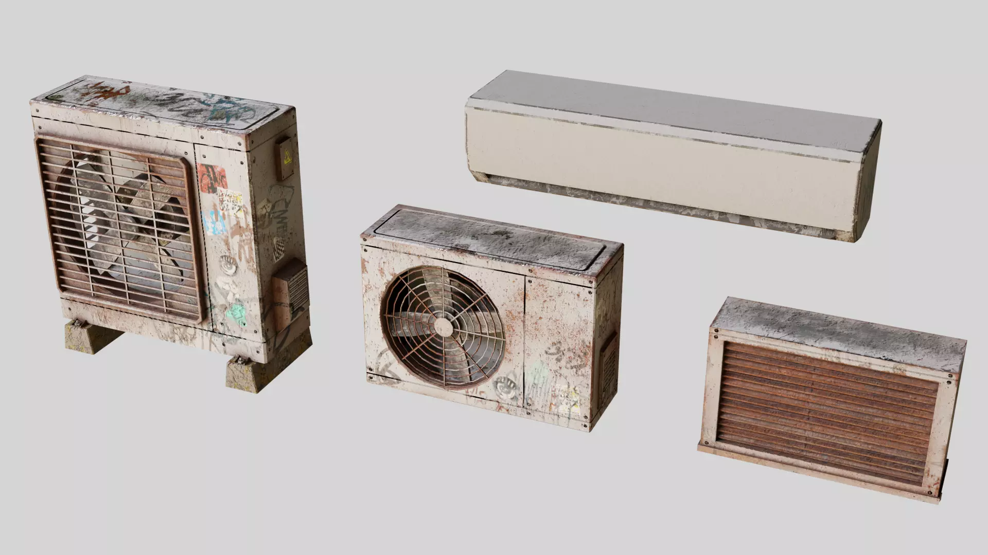 Air Conditioning Pack Low-poly 3D model