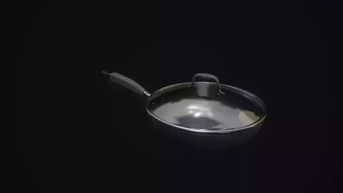 frying pan with glass lid