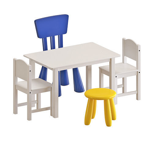 SUNDVIK Table and Chairs 3D model