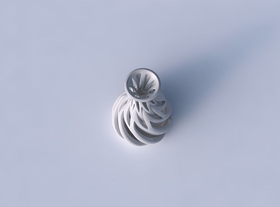 Vase thin neck with intertwining lines twisted and tapered 2 3D print model_2