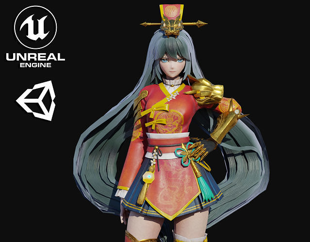 Anisia Girl Low-poly 3D model