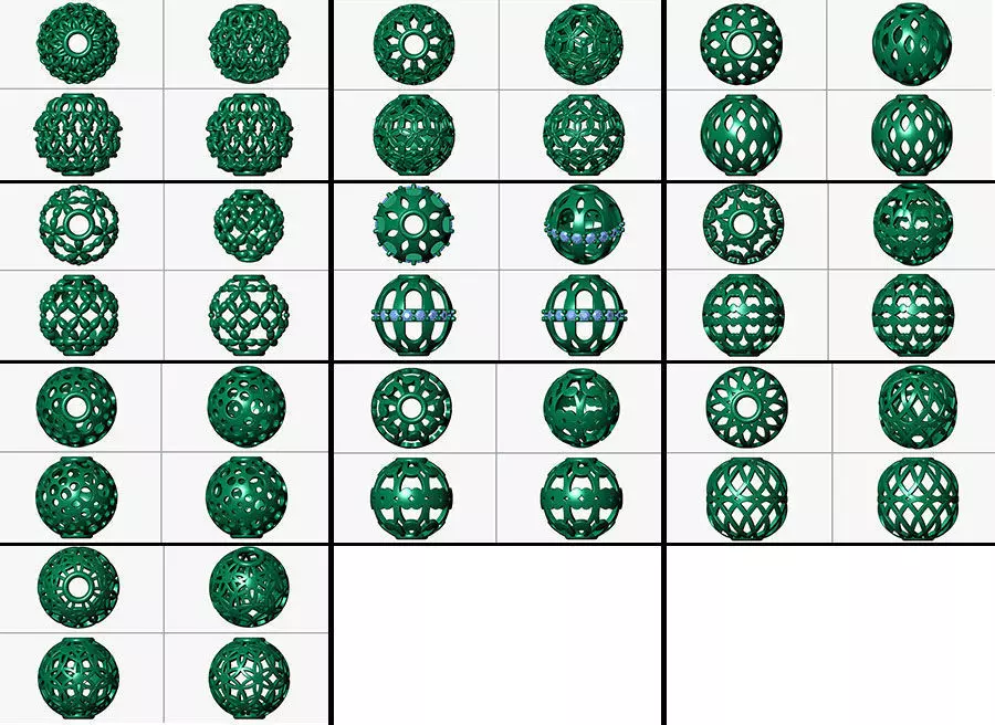 50 Spherical beads 3D print model