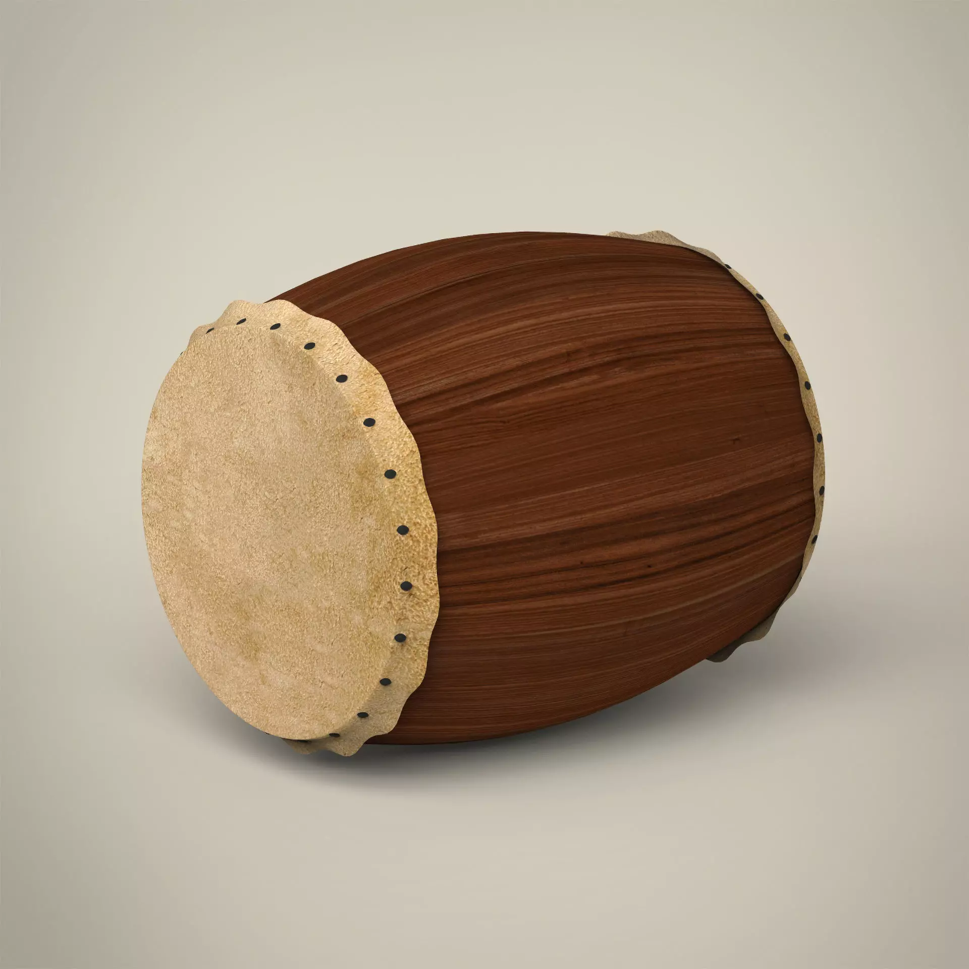 Wooden Drum 3D model_0