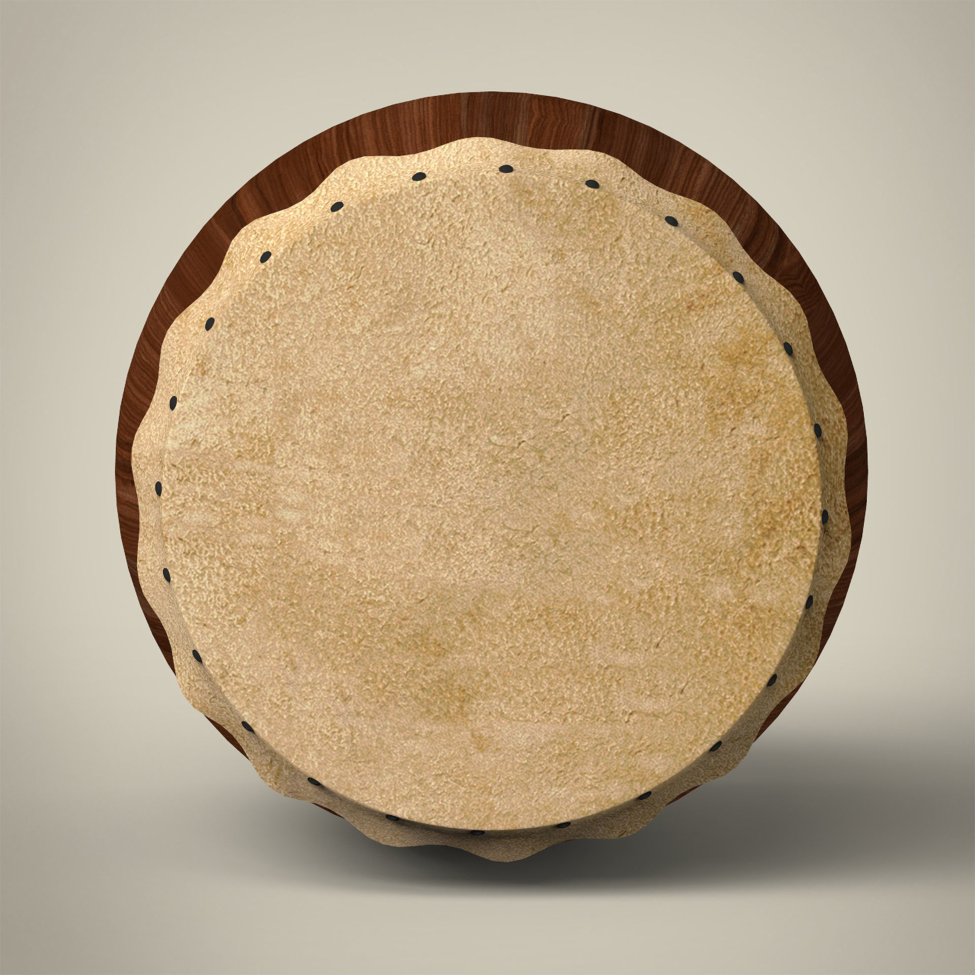 Wooden Drum 3D model_4