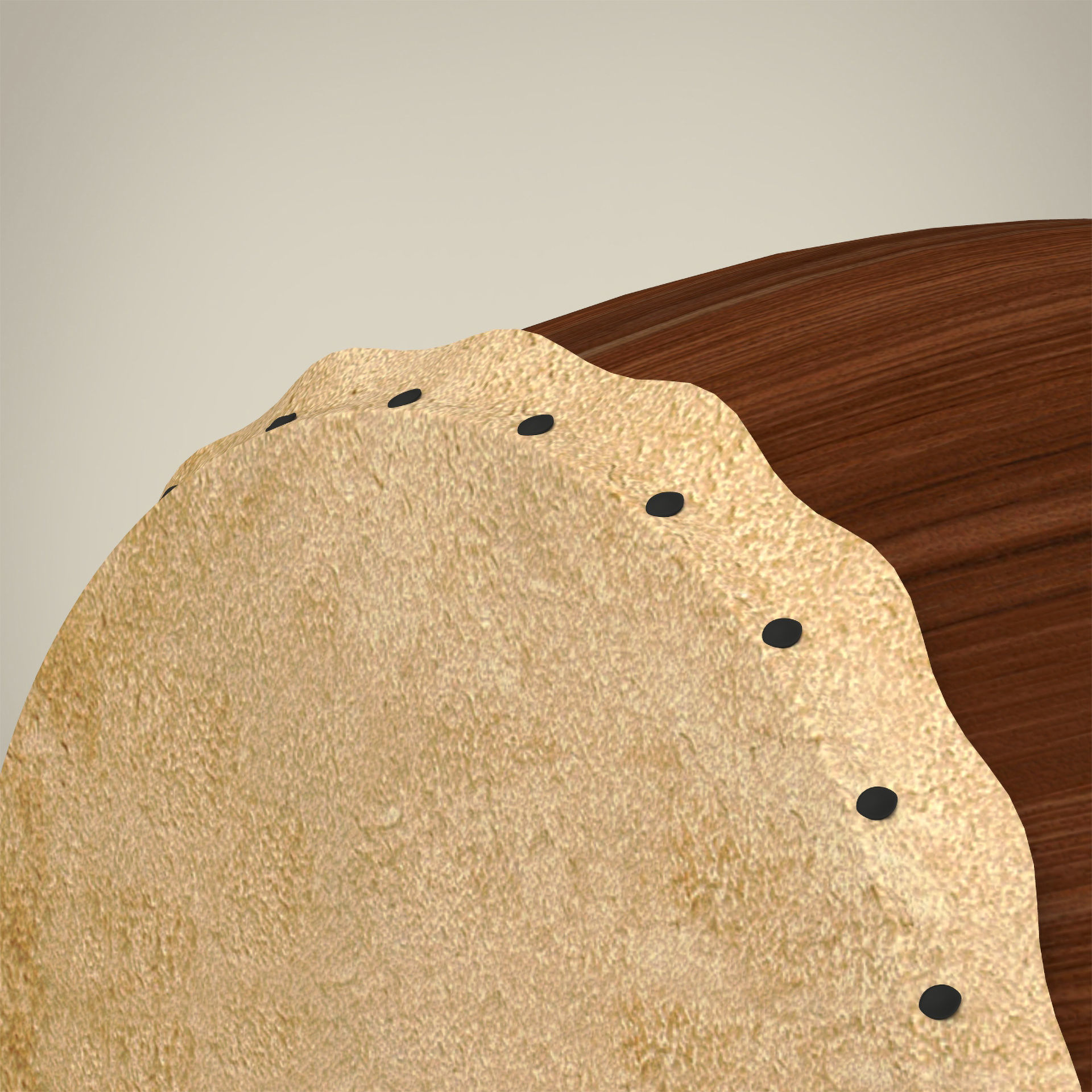 Wooden Drum 3D model_3