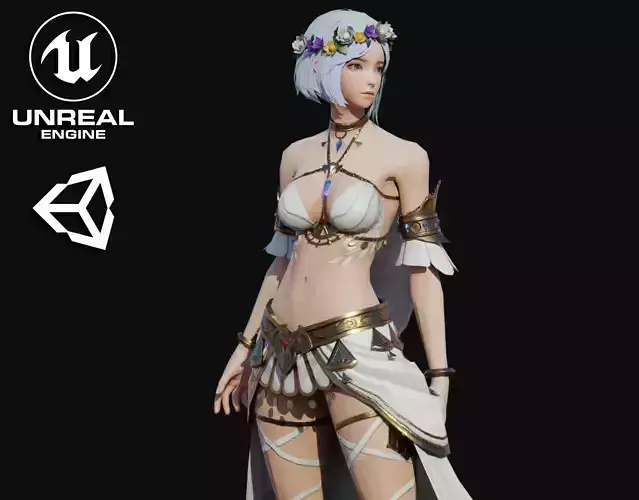 Claire Girl Low-poly 3D model
