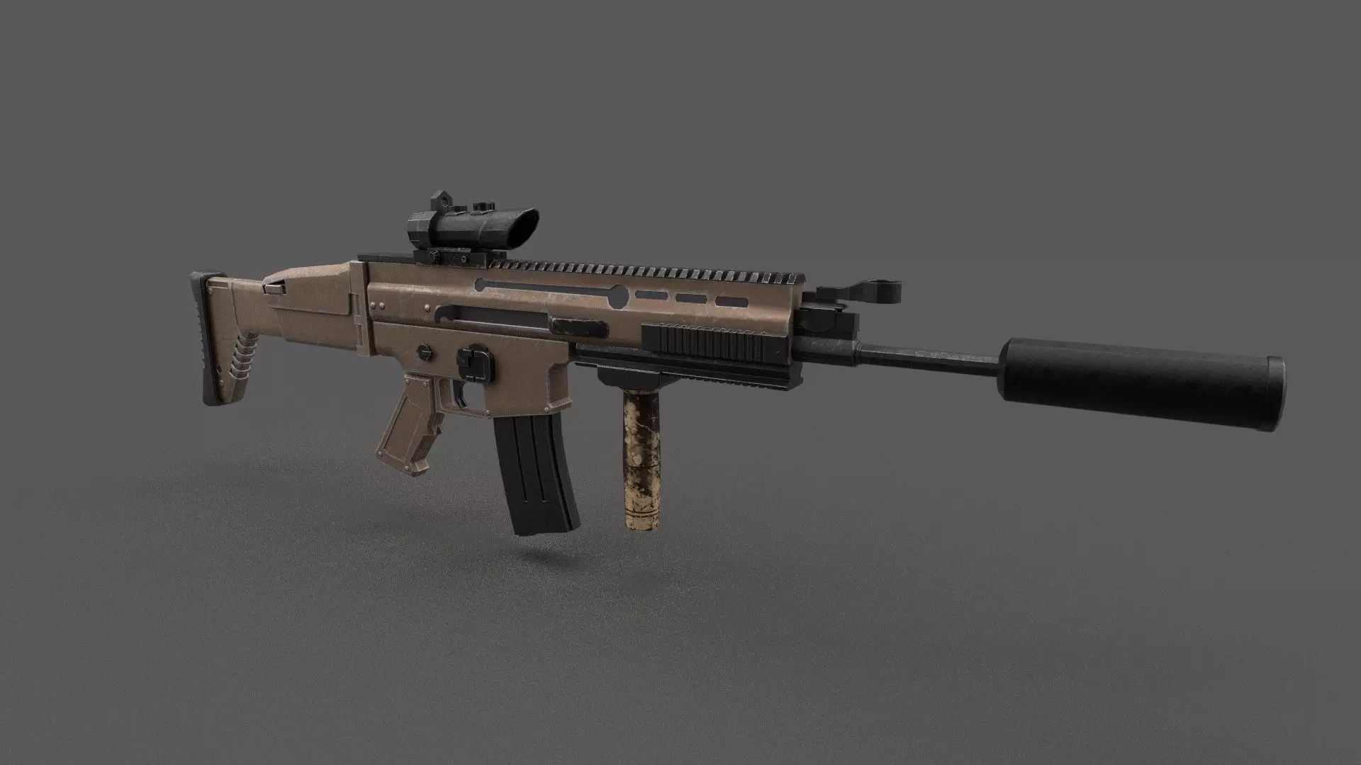 Scar L assault rifle 3D model_0