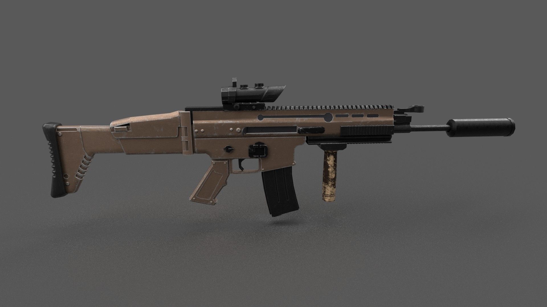 Scar L assault rifle 3D model_1