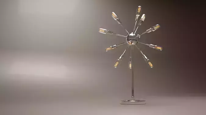 Retro Sputnik Lamp High Poly