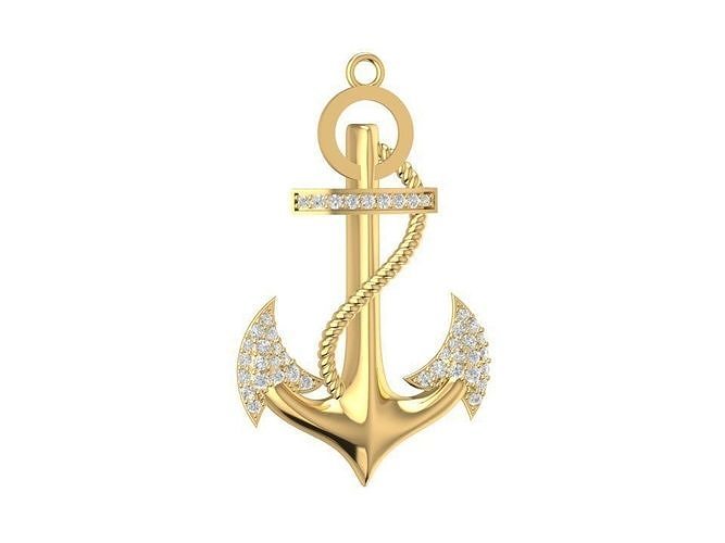 diamond anchor pendant 2019 3D print model