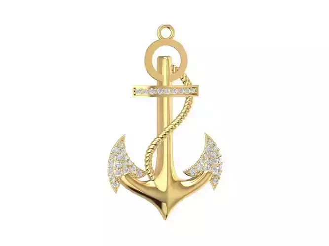 Luxury Anchor Pendant Jewelry 3D Model 2019